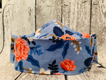 Load image into Gallery viewer, Les Fleurs Birch Periwinkle Kirigami Mask