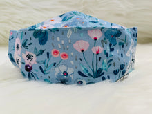 Load image into Gallery viewer, Wild and Bloomin' in Blue Kirigami Mask