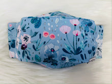 Load image into Gallery viewer, Wild and Bloomin' in Blue Kirigami Mask