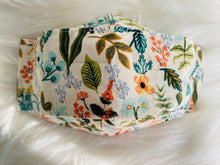 Load image into Gallery viewer, Wild and Bloomin' in Ivory Kirigami Mask