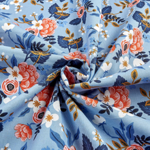 Load image into Gallery viewer, Les Fleurs Birch Periwinkle Kirigami Mask