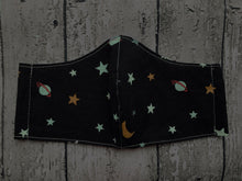 Load image into Gallery viewer, Glow In the Dark Planets Fabric Mask