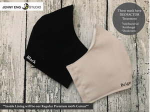 BLACK Anti-Viral Satin Fabric Mask