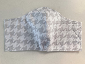 Grey Houndstooth Fabric Mask