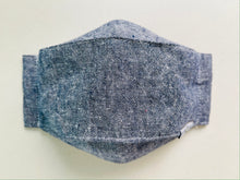 Load image into Gallery viewer, Denim Textured Linen Blend Kirigami Mask
