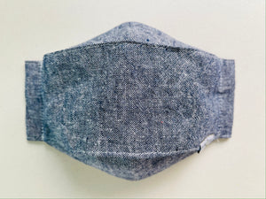 Denim Textured Linen Blend Kirigami Mask