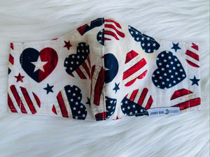 White I Heart America Mask