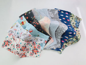 Taupe Grey English Floral Fabric Mask