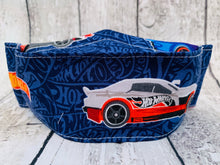 Load image into Gallery viewer, Blue Hot Wheels Cars Kirigami Mask
