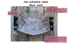 Load image into Gallery viewer, Taupe Grey English Floral Kirigami Fabric Mask
