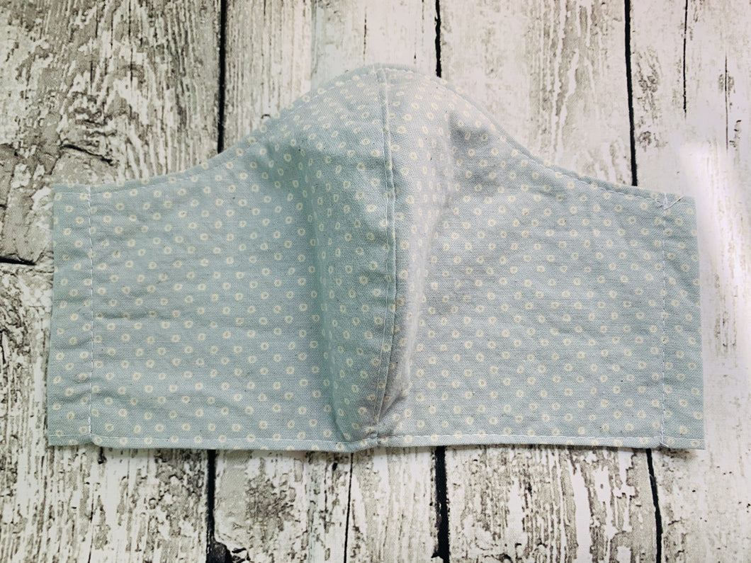 Light Blue Eyelet Fabric Mask