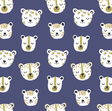 Load image into Gallery viewer, Indigo Jungle Cats Kirigami Mask
